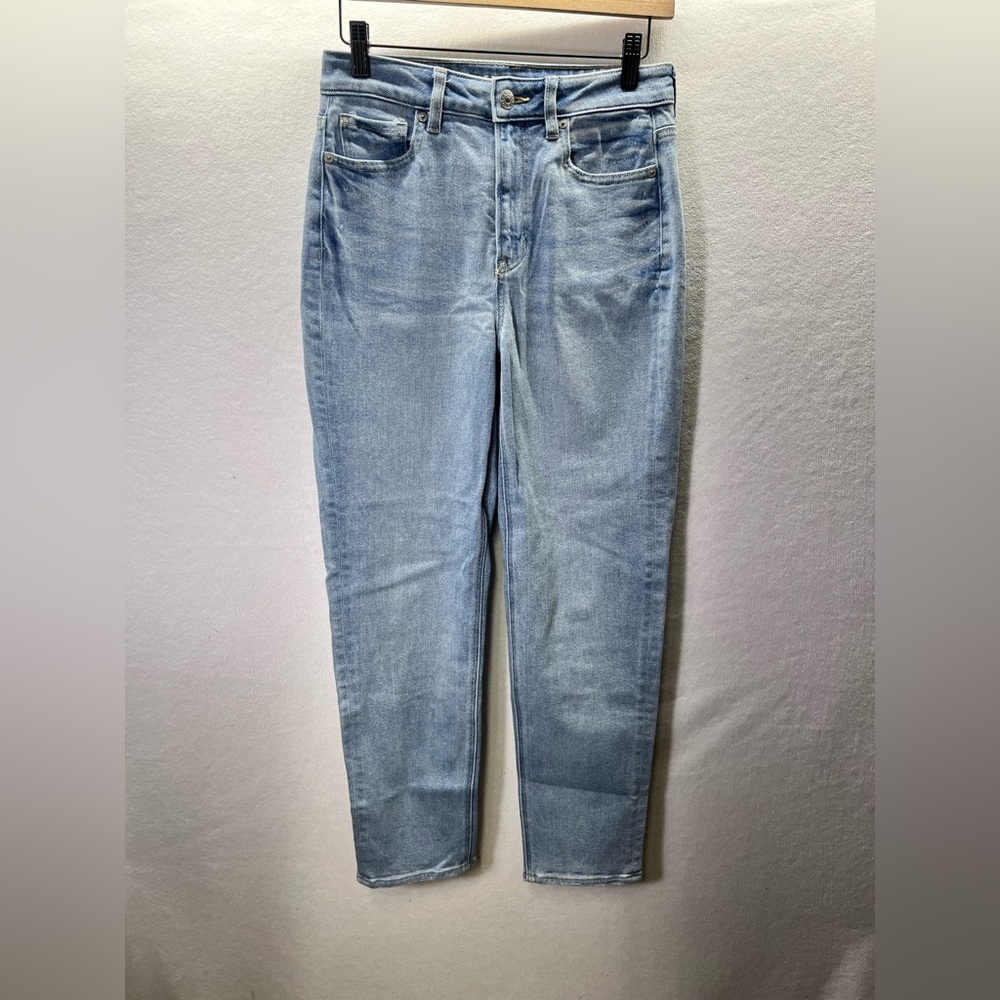 American Eagle Mom Straight‎ Jeans Womens 2 Stretch Blue Denim Cute Comfy 2311